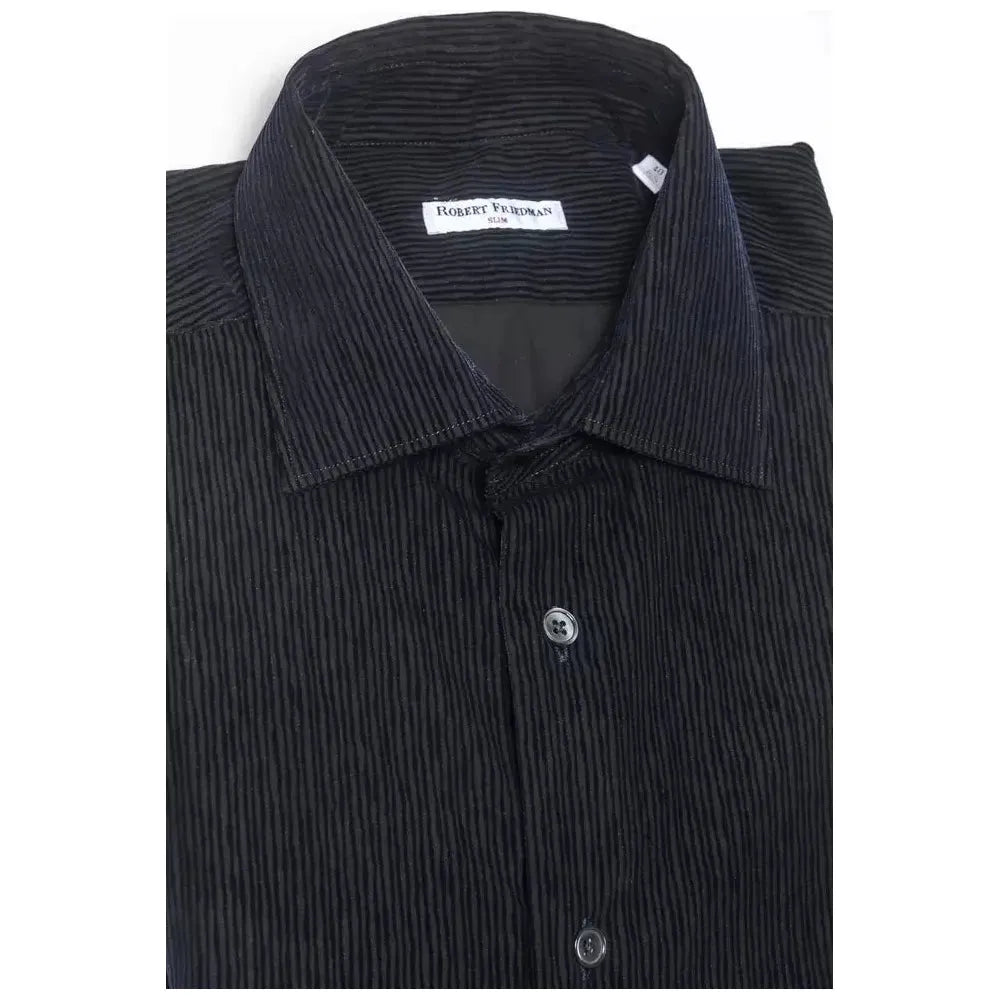 Robert Friedman Black Cotton Men's Shirt
