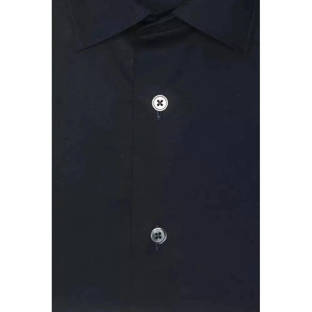 Robert Friedman Black Cotton Men Shirt