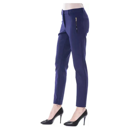 BYBLOS Blue Polyester Women's Slim-Fit Pant BYBLOS