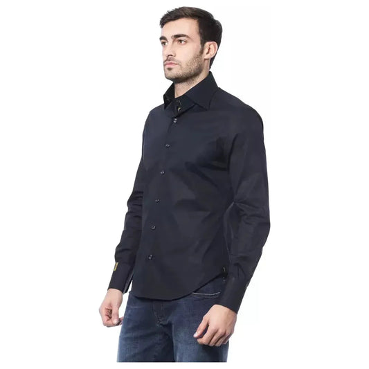 Billionaire Italian Couture Blue Cotton Men Shirt BI-17321-L