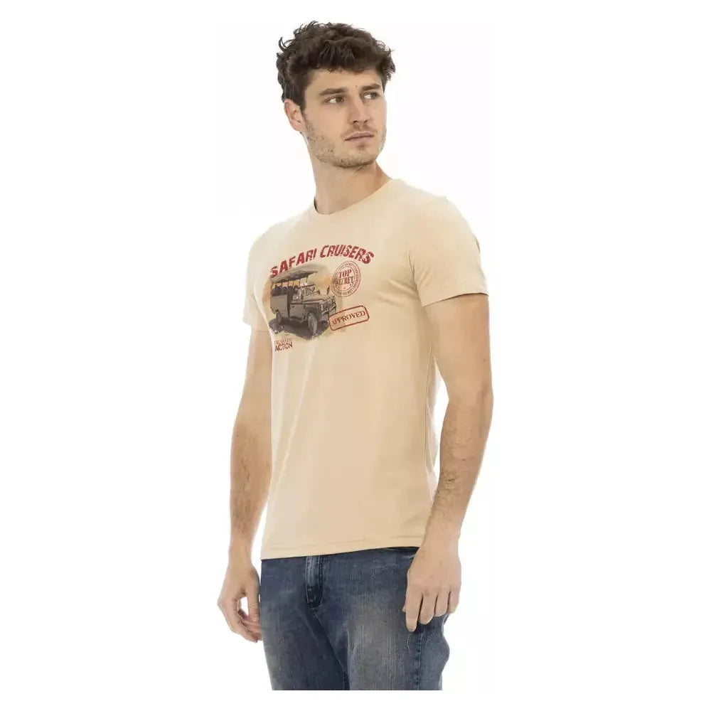 Trussardi Action Beige Cotton Men T-Shirt TR-22668-M