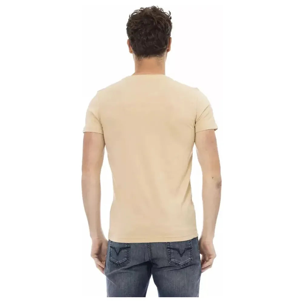Trussardi Action Beige Cotton Men T-Shirt TR-22668-M
