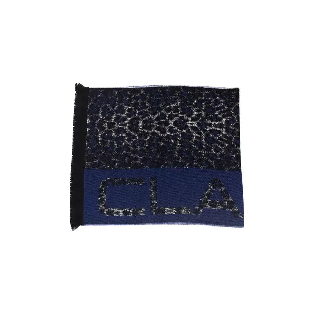 Cavalli Class Blue Wool Men Scarf 1728,67345744032,Accessories,Blue,Cavalli Class,Men,Men - Accessories,New with tags,Scarves - Accessories,Scarves - Men - Accessories,Scarves - Scarves - Accessories