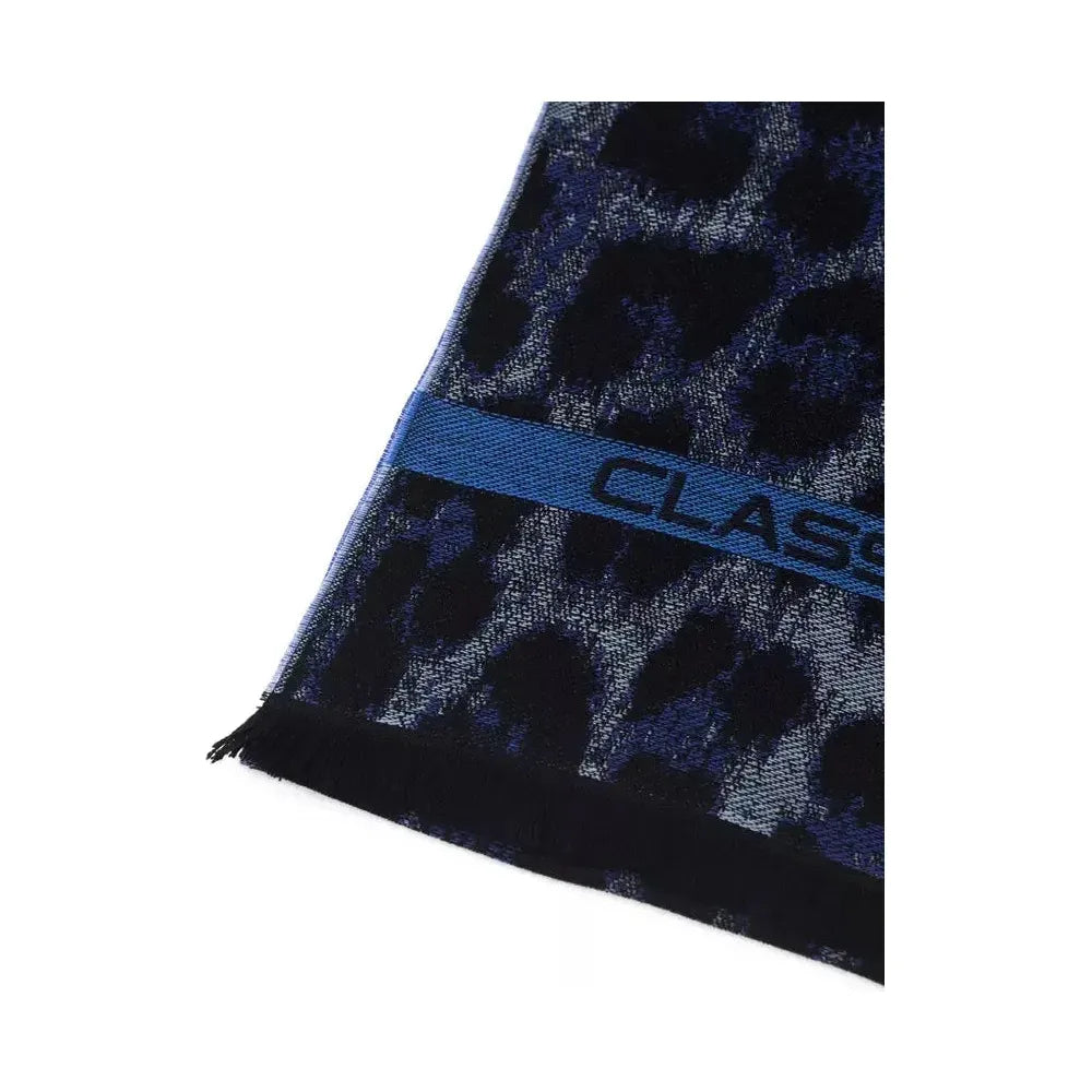 Cavalli Class Blue Wool Men Scarf 1728,67345744032,Accessories,Blue,Cavalli Class,Men,Men - Accessories,New with tags,Scarves - Accessories,Scarves - Men - Accessories,Scarves - Scarves - Accessories