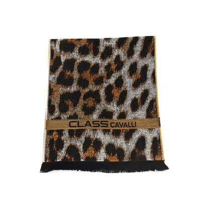 Cavalli Class Brown Wool Men Scarf 1728,67345744032,Accessories,Brown,Cavalli Class,Men,Men - Accessories,New with tags,Scarves - Accessories,Scarves - Men - Accessories,Scarves - Scarves - Accessories