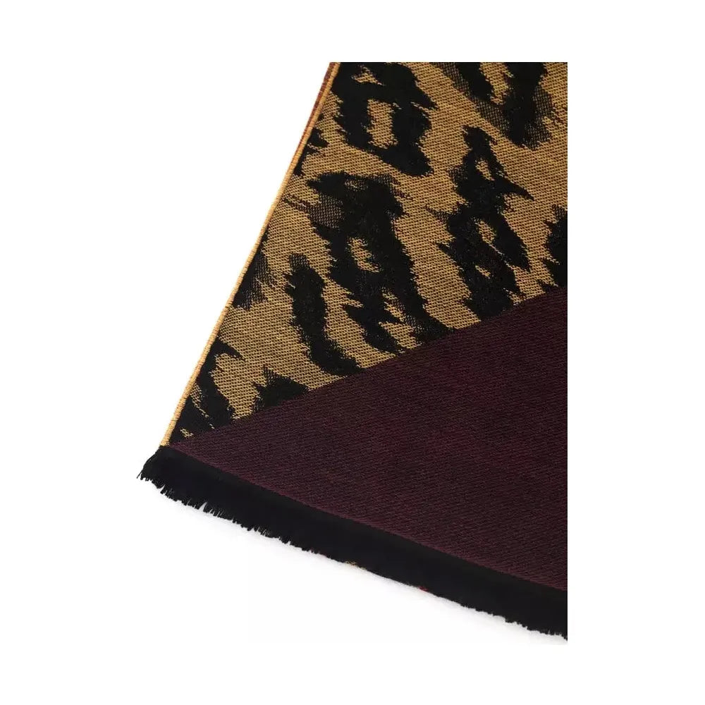 Cavalli Class Brown Wool Men Scarf 1728,67345744032,Accessories,Brown,Cavalli Class,Men,Men - Accessories,New with tags,Scarves - Accessories,Scarves - Men - Accessories,Scarves - Scarves - Accessories