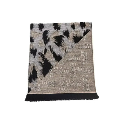 Cavalli Class Beige Wool Men Scarf 1728,67345744032,Accessories,Beige,Cavalli Class,Men,Men - Accessories,New with tags,Scarves - Accessories,Scarves - Men - Accessories,Scarves - Scarves - Accessories