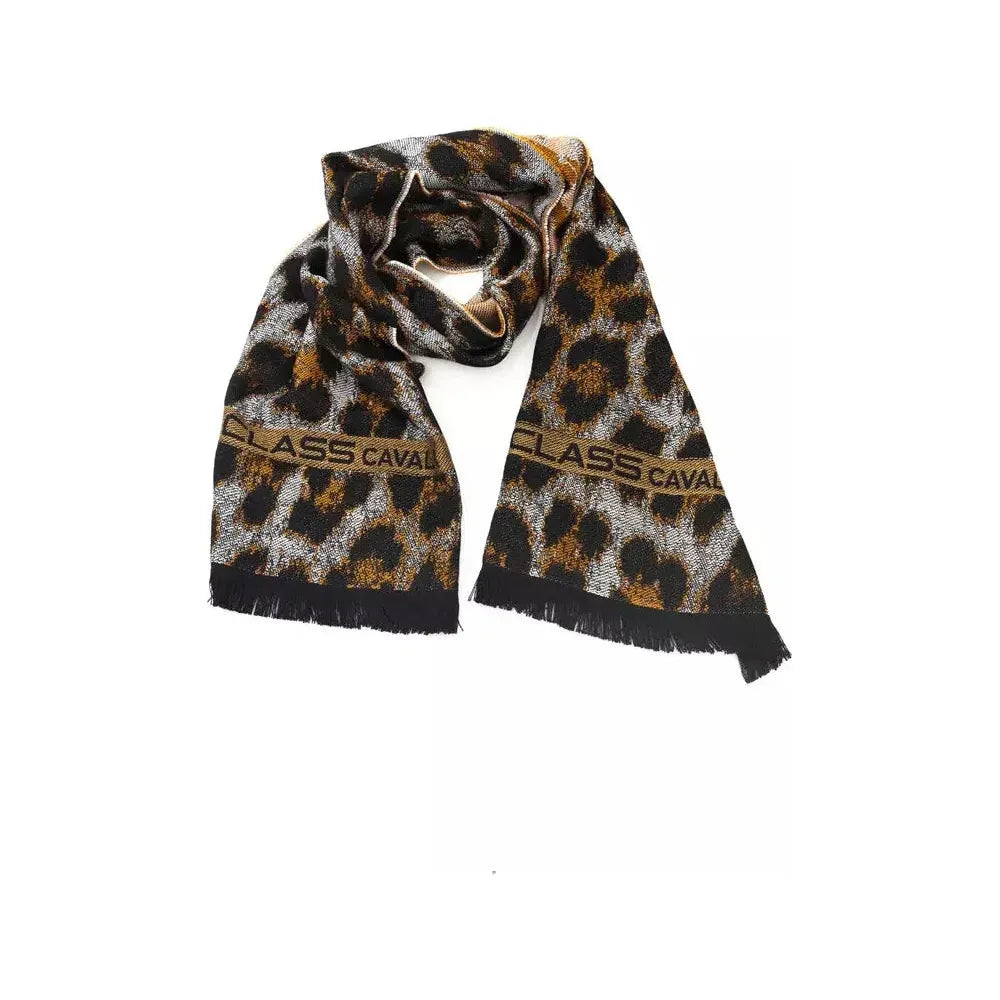Cavalli Class Brown Wool Men Scarf 1728,67345744032,Accessories,Brown,Cavalli Class,Men,Men - Accessories,New with tags,Scarves - Accessories,Scarves - Men - Accessories,Scarves - Scarves - Accessories