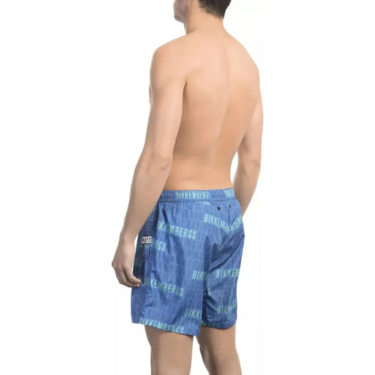 Bikkembergs Blue Polyester Men's Swim Short BI-22007-S
