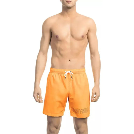 Bikkembergs Orange Polyester Men Swim Short
