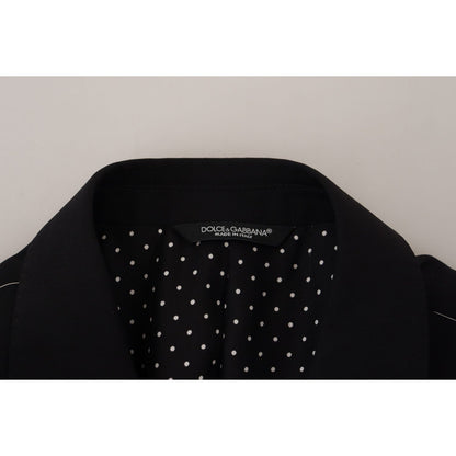 Dolce & Gabbana Black Wool Stretch Slim Fit Jacket Blazer