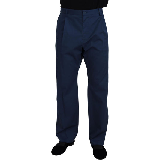 Dolce & Gabbana Blue Cotton Straight Fit Pants PAN73283 - 50