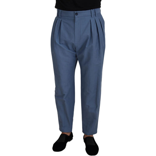 Dolce & Gabbana Blue Linen Chino Formal Pants PAN73289 - 52