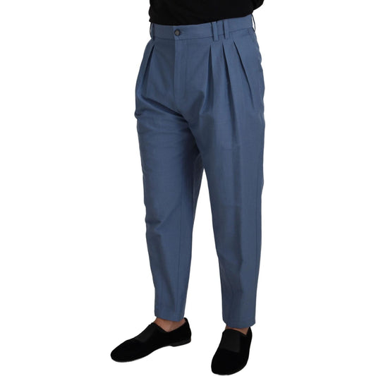 Dolce & Gabbana Blue Linen Chino Formal Pants PAN73289 - 52