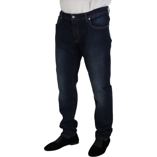Dolce & Gabbana Blue Cotton Straight Fit Casual Denim Jeans PAN73374 - 44