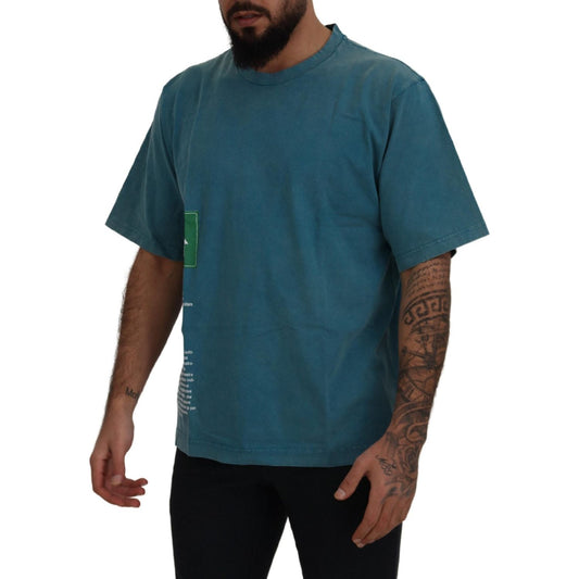 Dolce & Gabbana Blue Logo Print Crewneck Cotton T-shirt TSH83080 - 52