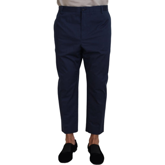Dolce & Gabbana Blue Cotton Men Cropped Pants PAN74304 - 60