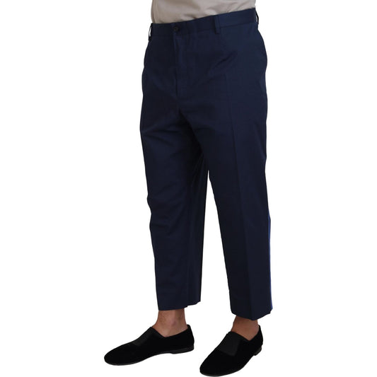 Dolce & Gabbana Blue Cotton Men Cropped Pants PAN74304 - 60