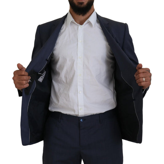 Dolce & Gabbana Blue Wool MARTINI 2 Piece Slim Fit Suit KOS2165- 54