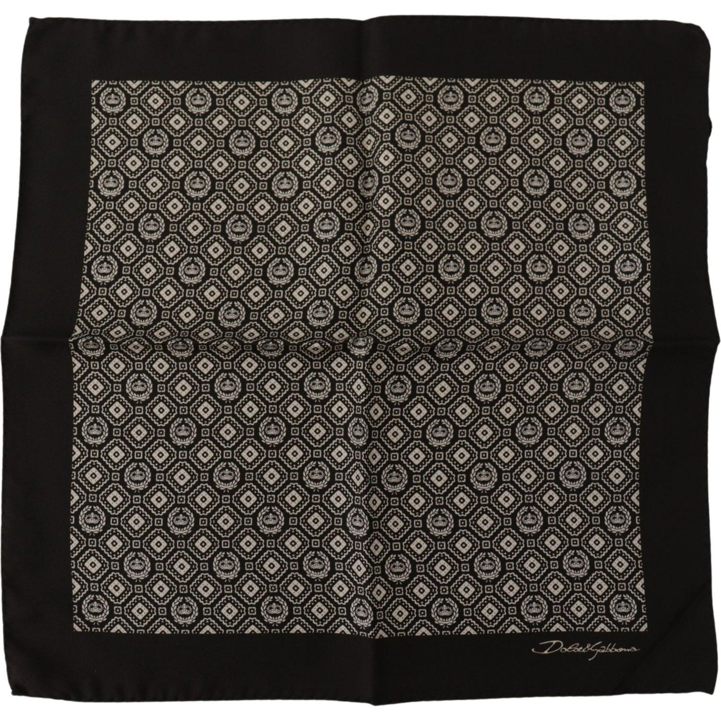 Dolce & Gabbana Black Patterned DG Logo Square Handkerchief Scarf 1728,67345645728,Accessories,Dolce & Gabbana,Material: 100% Silk,Men,Men - Accessories,New with tags,Scarves - Accessories,Scarves - Men - Accessories,Scarves - Scarves - Accessories