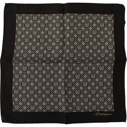 Dolce & Gabbana Black Patterned DG Logo Square Handkerchief Scarf 1728,67345645728,Accessories,Dolce & Gabbana,Material: 100% Silk,Men,Men - Accessories,New with tags,Scarves - Accessories,Scarves - Men - Accessories,Scarves - Scarves - Accessories