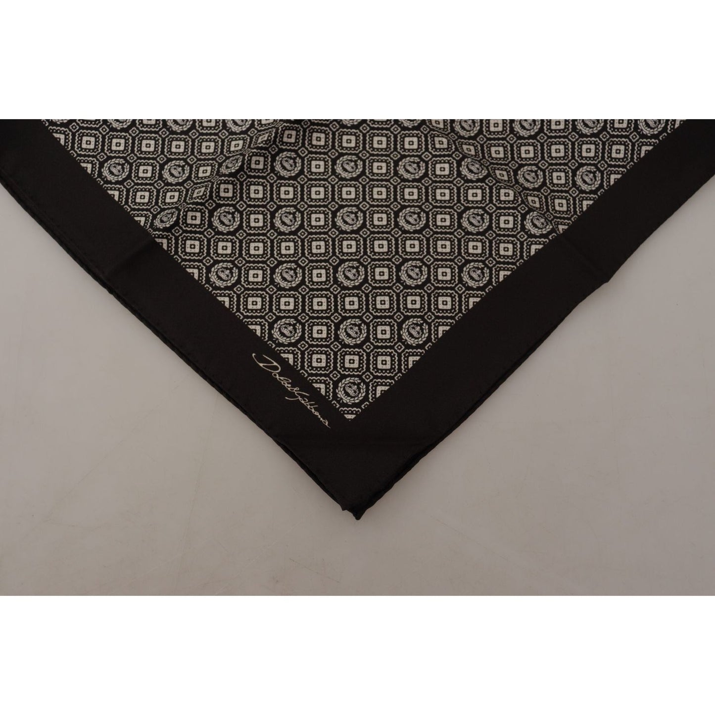 Dolce & Gabbana Black Patterned DG Logo Square Handkerchief Scarf 1728,67345645728,Accessories,Dolce & Gabbana,Material: 100% Silk,Men,Men - Accessories,New with tags,Scarves - Accessories,Scarves - Men - Accessories,Scarves - Scarves - Accessories