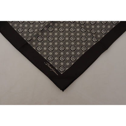 Dolce & Gabbana Black Patterned DG Logo Square Handkerchief Scarf 1728,67345645728,Accessories,Dolce & Gabbana,Material: 100% Silk,Men,Men - Accessories,New with tags,Scarves - Accessories,Scarves - Men - Accessories,Scarves - Scarves - Accessories