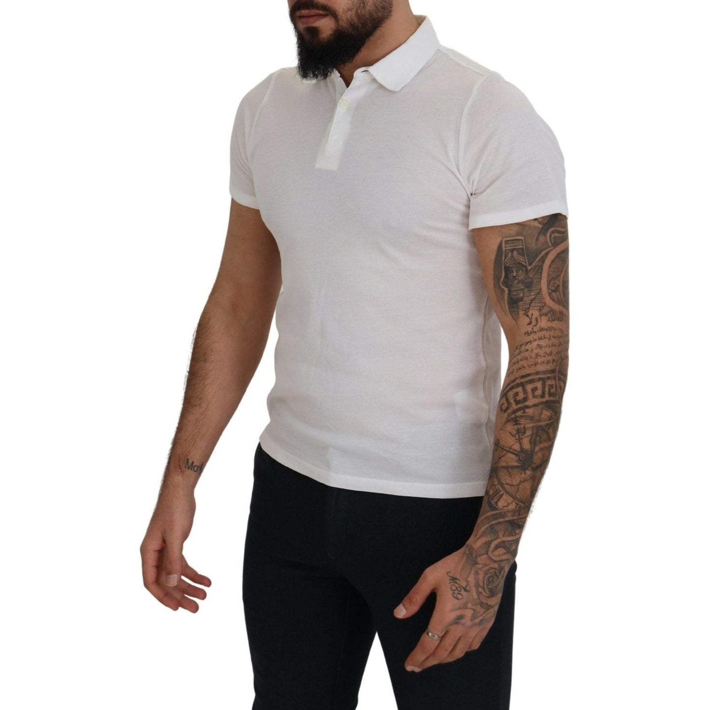 FRADI White Cotton Collared Short Sleeves Polo T-shirt FRADI