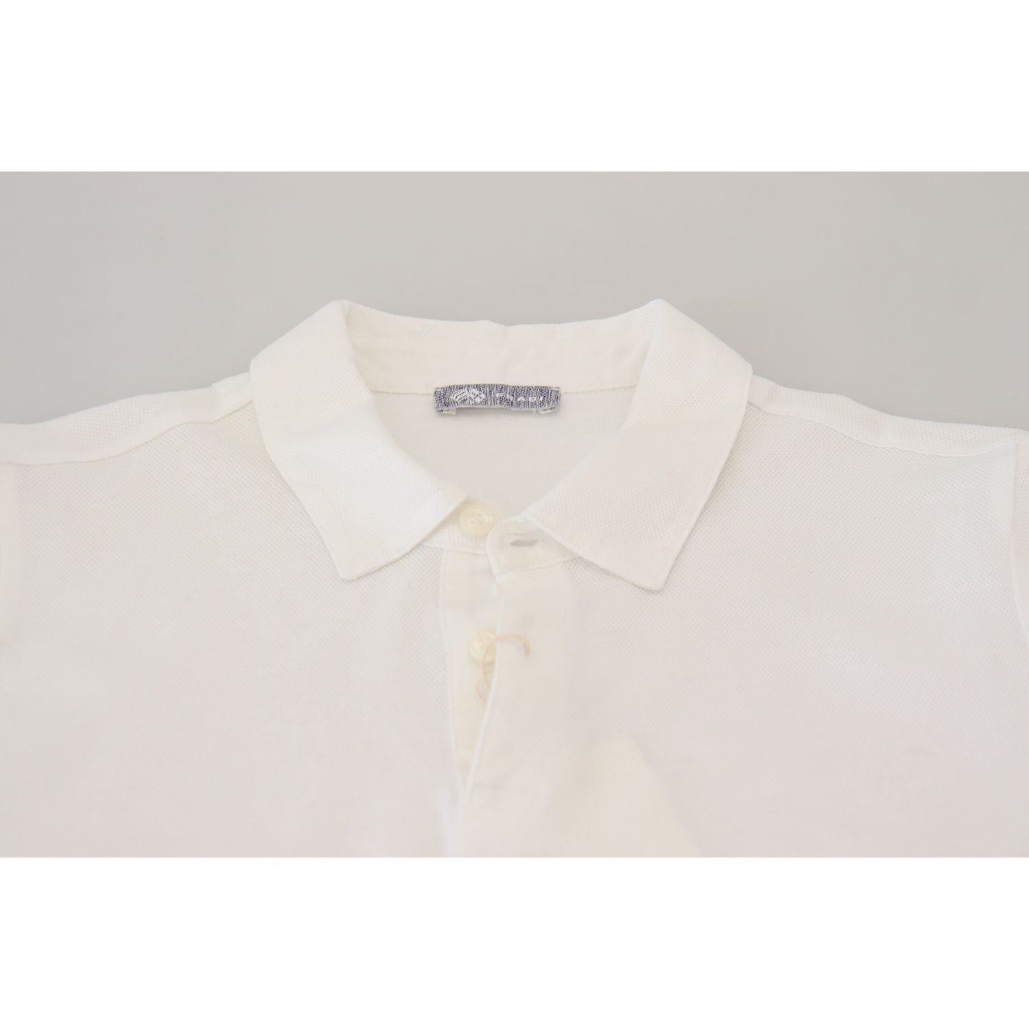FRADI White Cotton Collared Short Sleeves Polo T-shirt
