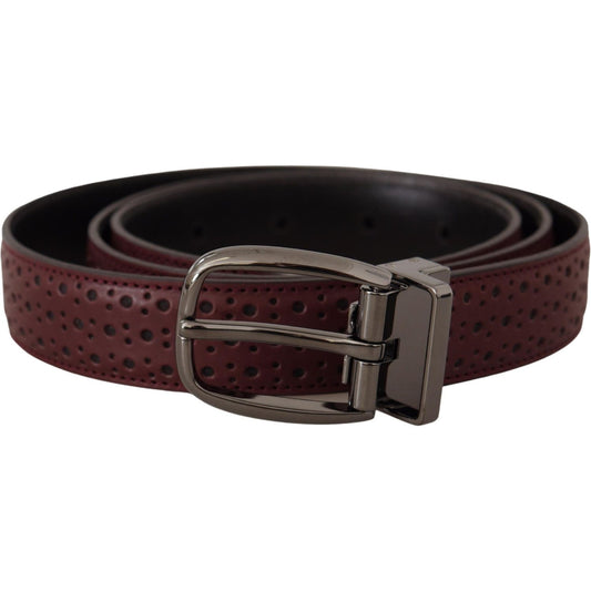 Dolce & Gabbana Brown Perforated Leather Metal Buckle Belt 1728,67345645728,95 cm / 38 Inches,Accessories,Belts - Accessories,Belts - Men - Accessories,Brown,Dolce & Gabbana,Material: Leather,Men,Men - Accessories,New with tags,Regular Belts - Belts - Acc