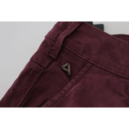 CYCLE Maroon Cotton Stretch Skinny Casual Men Pants CYCLE