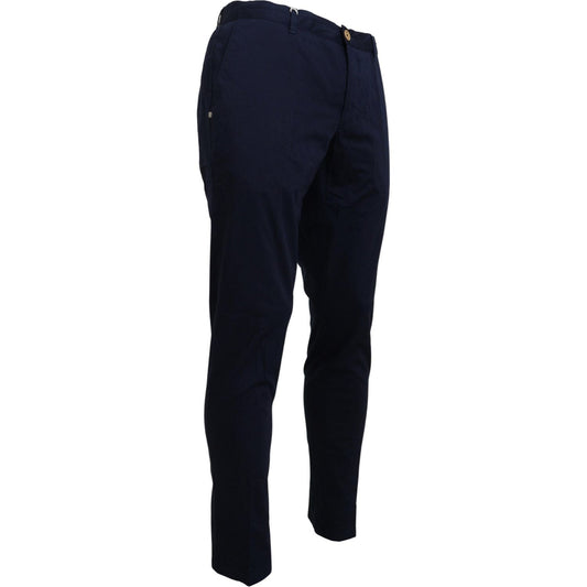 Domenico Tagliente Dark Blue Cotton Skinny Men Pants PAN74076 - 46