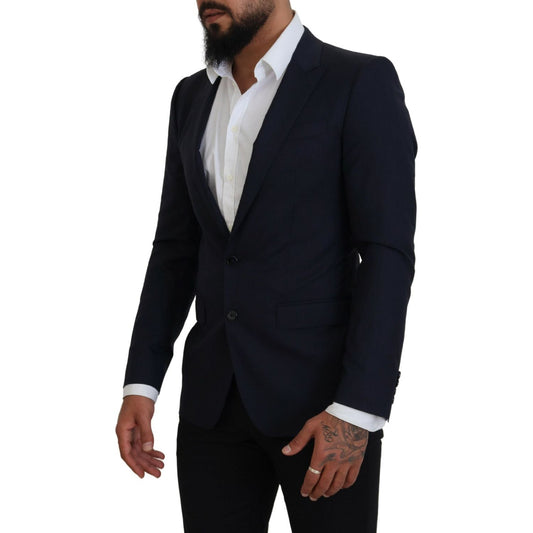 Dolce & Gabbana Blue Wool Slim Fit Formal Coat Blazer KOS2127- 46