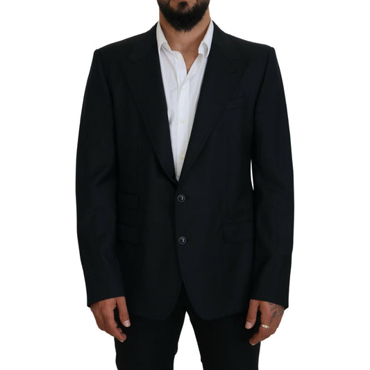 Dolce & Gabbana Dark Blue Wool Formal Sicilia Blazer KOS2129- 56
