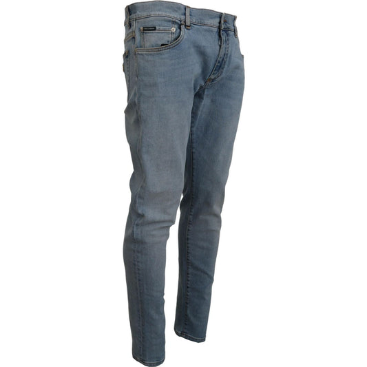 Dolce & Gabbana Blue Wash Slim Fit Cotton Denim Jeans PAN74541- 60