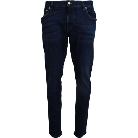 Dolce & Gabbana Dark Blue Cotton Denim SKINNY Jeans PAN74546- 58
