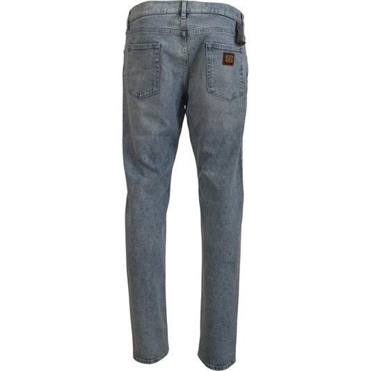 Dolce & Gabbana Blue Wash Slim Fit Cotton Denim Jeans PAN74548- 56