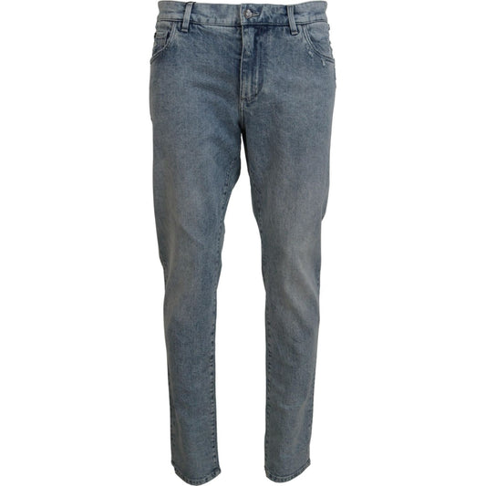 Dolce & Gabbana Blue Wash Slim Fit Cotton Denim Jeans PAN74548- 56