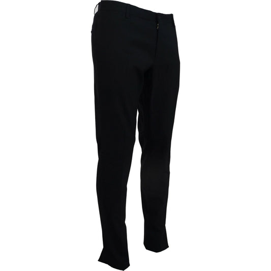 Dolce & Gabbana Blue Wool Stretch Dress Formal Slim Fit Pant PAN74568-54