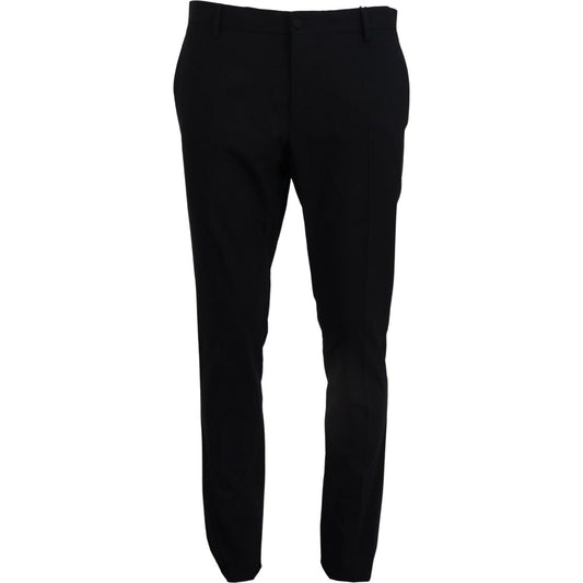 Dolce & Gabbana Blue Wool Stretch Dress Formal Slim Fit Pant PAN74568-54