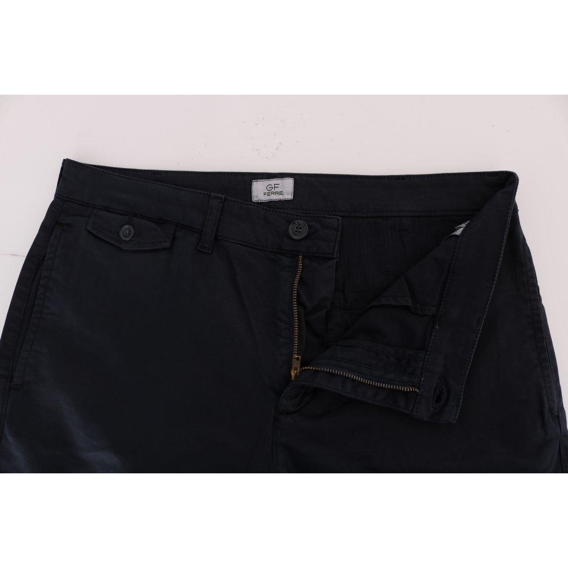 GF Ferre Blue Cotton Stretch Chinos Pants GF Ferre