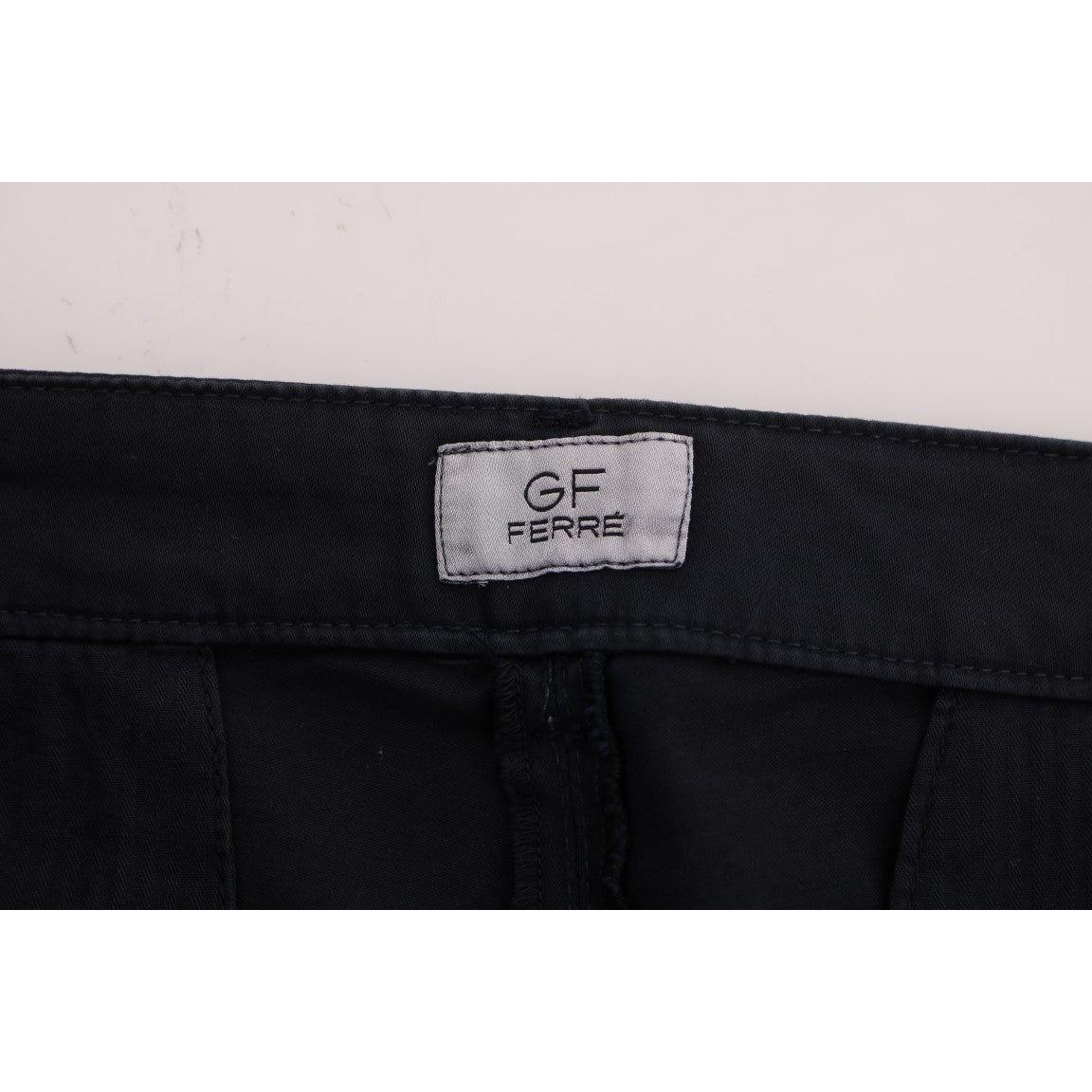 GF Ferre Blue Cotton Stretch Chinos Pants GF Ferre