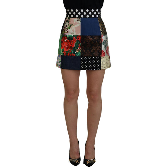 Dolce & Gabbana Multicolor Majolica Patchwork Mini Skirt Dolce & Gabbana