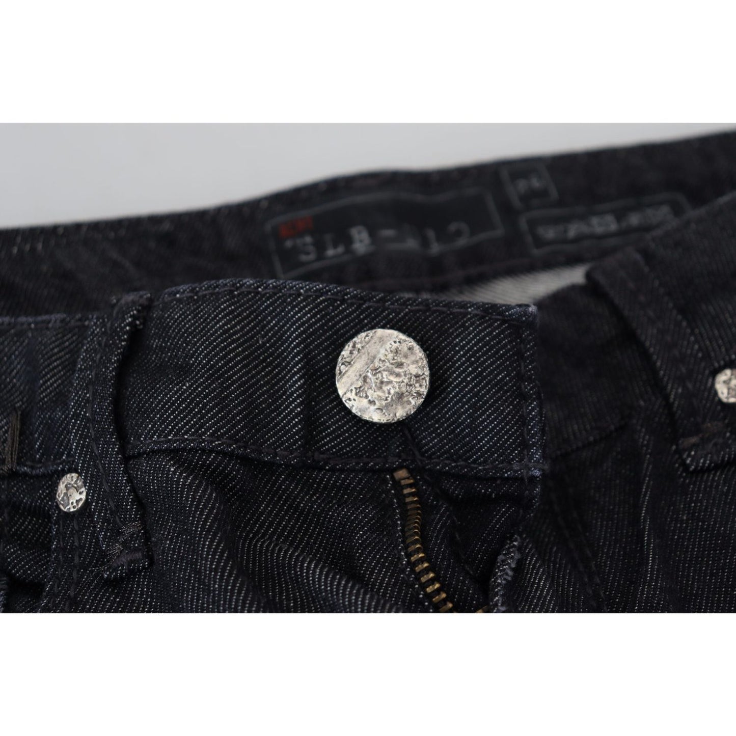 Acht Black Cotton Low Waist Slim Fit Women Casual Denim Jeans Acht