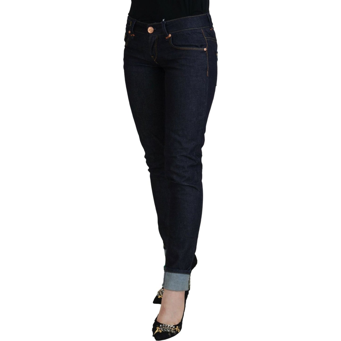 Acht Blue Cotton Low Waist Slim Fit Women Casual Jeans PAN74091- 26
