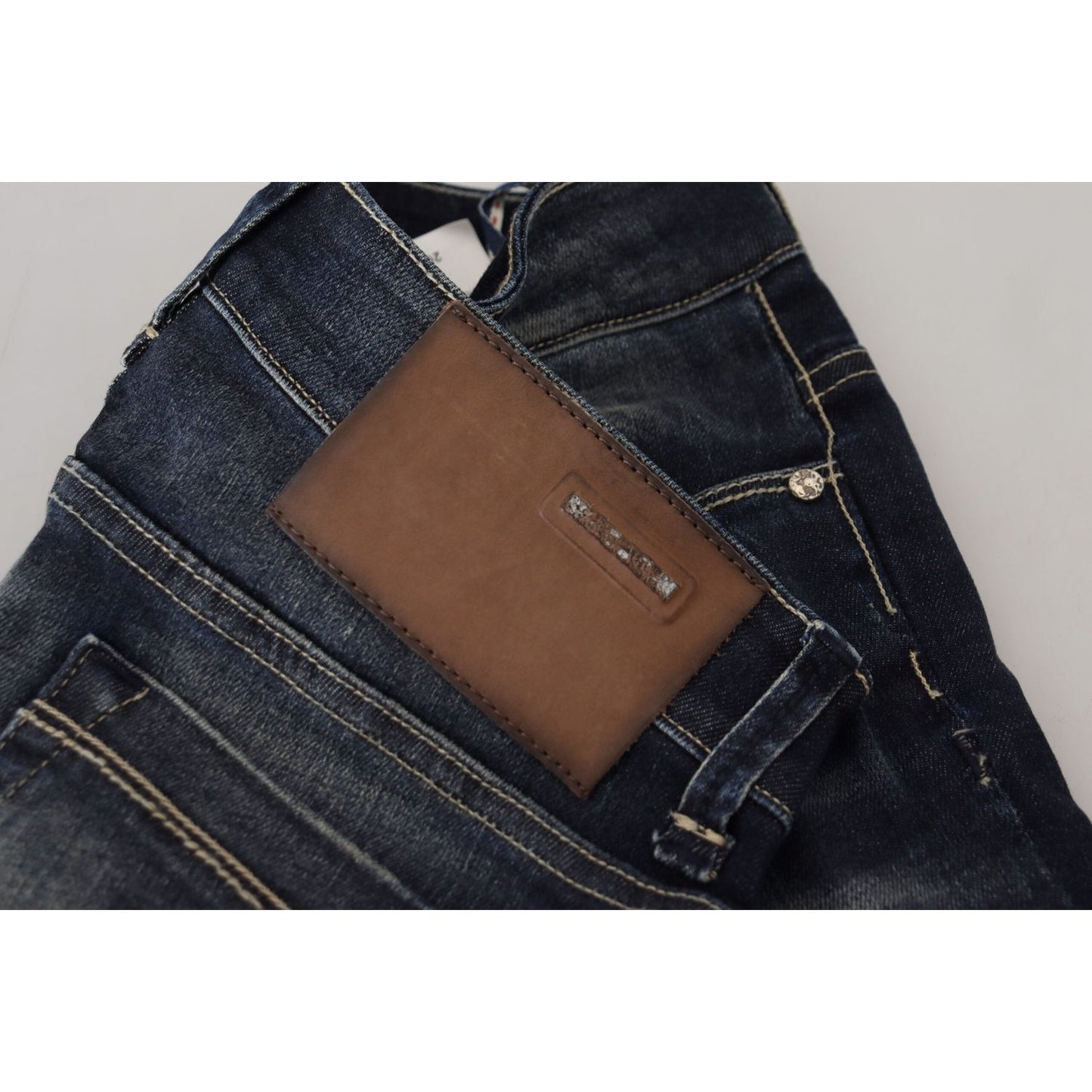 Acht Blue Washed Cotton Slim Fit Women Denim Jeans PAN74114- 26