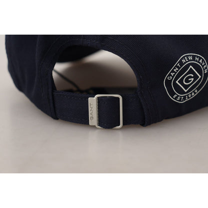 Gant Blue Cotton Logo Print Baseball Cap Casual Hat