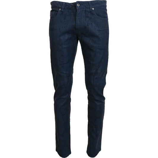 Exte Blue Cotton Tapered Slim Fit Men Casual Denim Jeans Exte