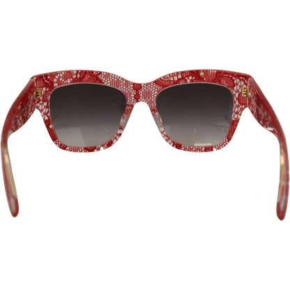 Dolce & Gabbana Red DG4231F Lace Acetate Rectangle Shades Sunglasses