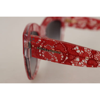 Dolce & Gabbana Red DG4231F Lace Acetate Rectangle Shades Sunglasses